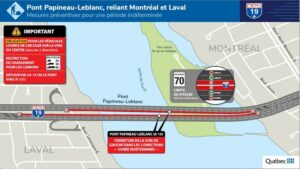 Mesures préventives sur le Pont Papineau-Leblanc pour une durée indéterminée