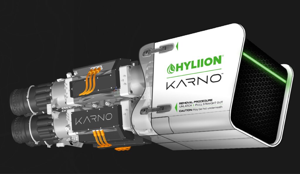 Image d’une génératrice hydrogène et multicarburants servant sur les camions hybrides électriques Hyliion.