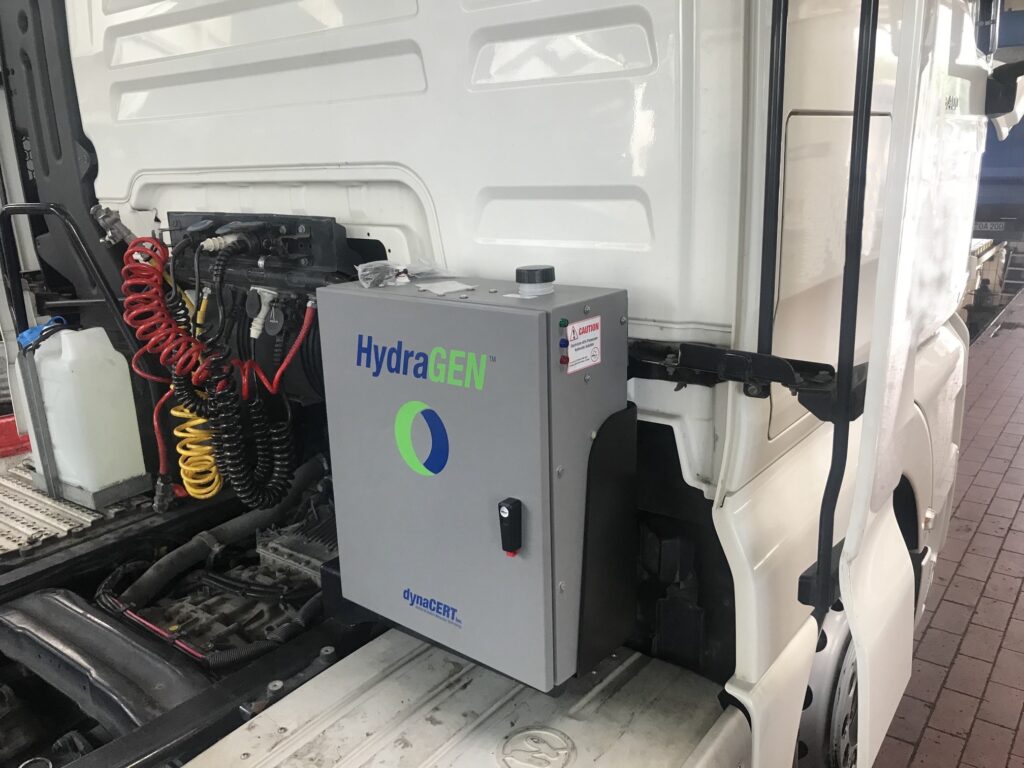 dynaCERT HydraGEN unit on the back of a truck
